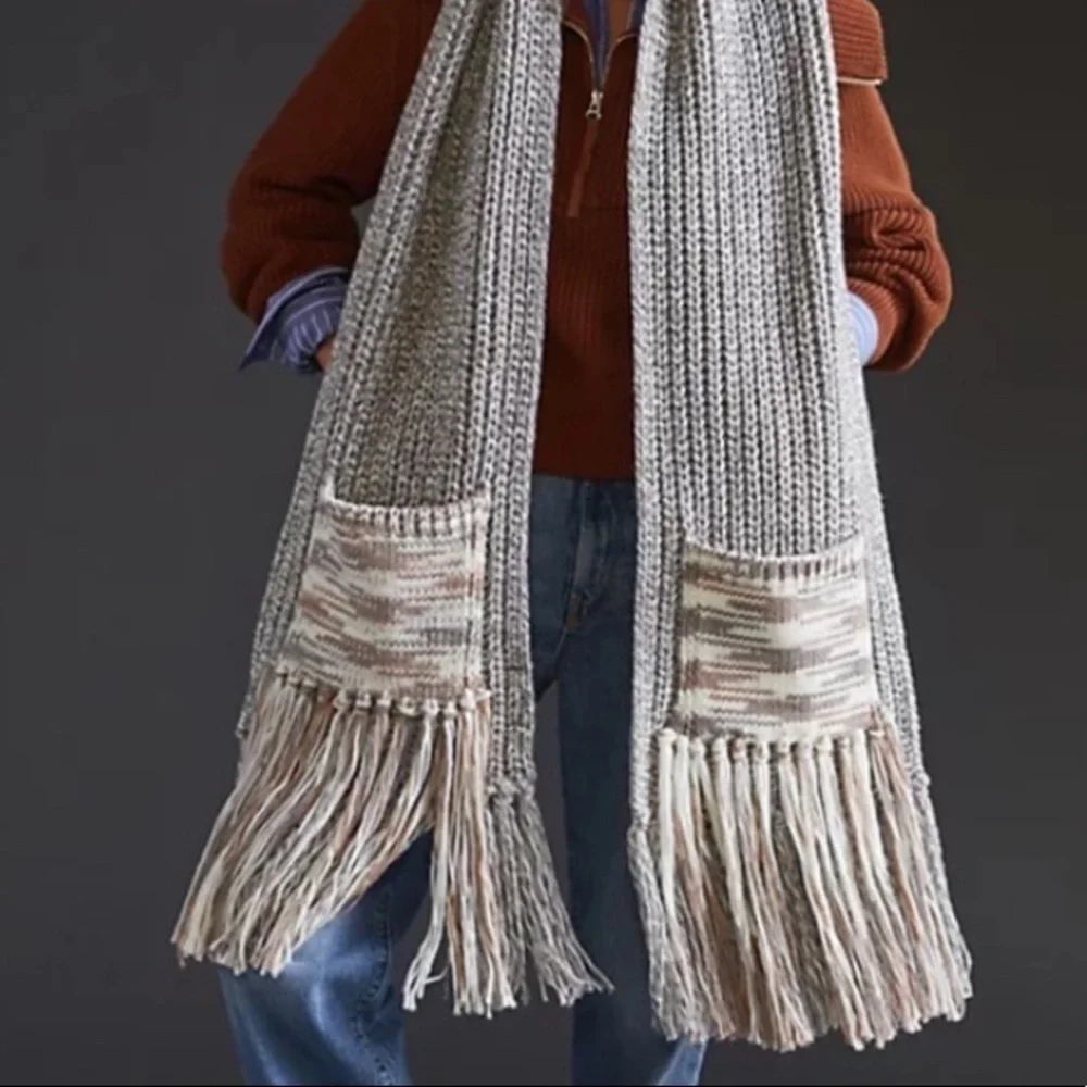 - Anthropologie fringe pocket Scarf New without tags